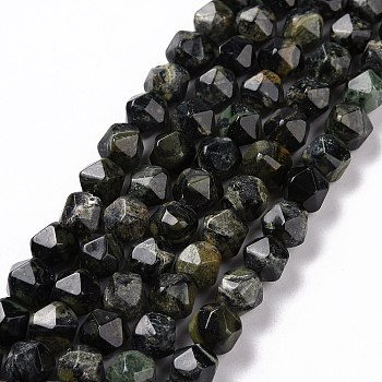 Natural Kambaba Jasper Beads Strands, Faceted, Polygon, 7.5~8x7~7.5x7~7.5mm, Hole: 1.2mm, about 45pcs/strand, 14.76 inch(37.5cm)
