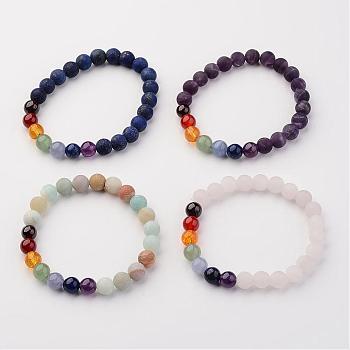 Natural Gemstone Beads Stretch Bracelets, Round, 53mm(2-5/64 inch)