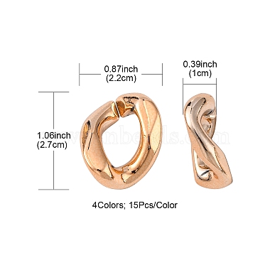60 pièces 4 couleurs uv placage acrylique anneaux de liaison(FIND-FS0001-25)-5