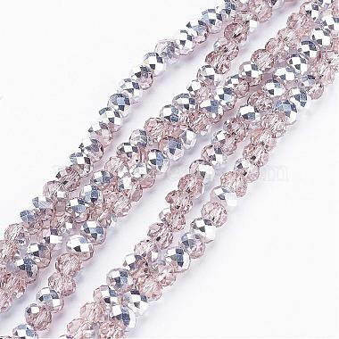 6mm Pink Abacus Electroplate Glass Beads