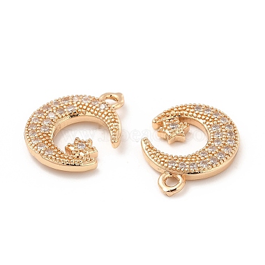 Brass Micro Pave Cubic Zirconia Charms(KK-E071-15KCG)-3