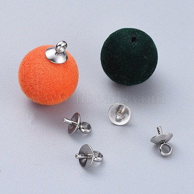 201 Stainless Steel Cup Pearl Peg Bails Pin Pendants(STAS-E030-5)-4