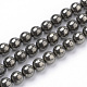 Chapelets de perles de pyrite naturelle (G-S249-01-10mm)-1