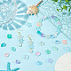 Aricraft 128 pièces 4 couleurs 4 styles thème océan perles de verre peintes par pulvérisation transparentes(GLAA-AR0001-46)-4