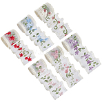12 Yards 6 Styles Polyester Silk Embroidery Ribbon, for Clothes Accessories, Mixed Color, 3-3/8~3-5/8 inch(85~93mm)(DIY-NB0014-02A)