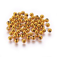 CCB Plastic Beads, Round, Golden, 6x5.5mm, Hole: 1.8mm, about 350pcs/bag(CCB-WH0003-01C-G)