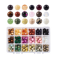 270Pcs 18 Colors Natural & Synthetic Gemstone Beads, Round, 8~8.5mm, Hole: 1mm, 15pcs/color(G-YS0001-09)