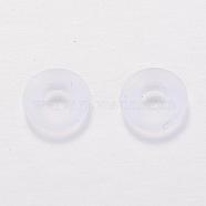 Rubber O Rings, Donut Spacer Beads, Fit European Clip Stopper Beads, Clear, 2mm(KY-G005-02D)