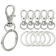 DIY Keychain Making Kit, Including Alloy Swivel Lobster Claw Clasps, Iron Split Key Rings, Platinum, 10Pcs/bag(DIY-YW0007-67)