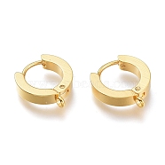 201 Stainless Steel Huggie Hoop Earrings Findings, with Vertical Loop, with 316 Surgical Stainless Steel Earring Pins, Ring, Real 24K Gold Plated, 15.5x14x4mm, Hole: 1.4mm, Pin: 1mm(STAS-A167-01A-G)