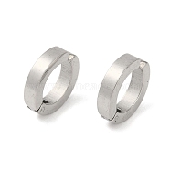 Non-Tarnish Stainless Steel Non Piercing Clip-on Earrings, Ring, Stainless Steel Color, 13x3mm(EJEW-M001-12B-P)