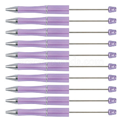 ABS Plastic Ball-Point Pen, Baking Paint Beadable Pen, for DIY Personalized Pen with Jewelry Bead, Plum, 147x11.5mm(BT-TAC0003-04A)