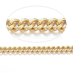 304 Stainless Steel Curb Chains, with Spool, Unwelded, for Jewelry Making, Real 18K Gold Plated, 3x2x0.8mm, about 82.02 Feet(25m)/roll(CHS-P003-08G)