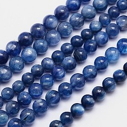 Natural Kyanite/Cyanite/Disthene Quartz Round Bead Strands, Grade AA, 6mm, Hole: 1mm, about 66pcs/strand, 15.5 inch(G-M263-B-01)