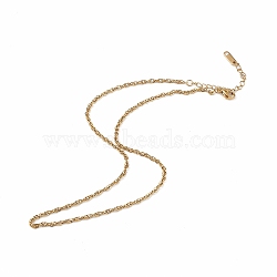 Ion Plating(IP) 304 Stainless Steel Rope Chain Necklace for Men Women, Golden, 15.87 inch(40.3cm)(NJEW-K245-010A)