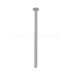 304 Stainless Steel Flat Head Pins, Stainless Steel Color, 18x0.7mm(21 Gauge), Head: 1.7mm(STAS-I166-29P)