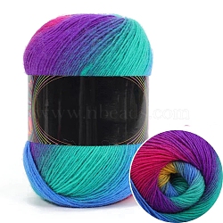 Gradient Color Cashmere Segment Dyed Yarn, for Weaving, Knitting & Crochet, Turquoise, 1.2mm, about 437.45 Yards(400m)/Skein(PW-WG510A3-05)