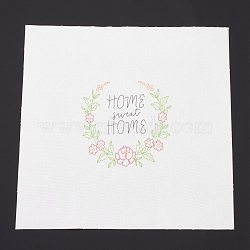 DIY Embroidery Fabric with Eliminable Pattern, Embroidery Cloth, Square, Word, 28x27.6x0.05cm(DIY-P032-A02)