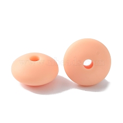 Food Grade Eco-Friendly Silicone Beads, Abacus, Light Salmon, 12x6.5mm, Hole: 2mm(SIL-TAC0002-07A)