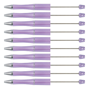 ABS Plastic Ball-Point Pen, Baking Paint Beadable Pen, for DIY Personalized Pen with Jewelry Bead, Plum, 147x11.5mm