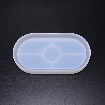 DIY Cup Mat Silicone Molds, Resin Casting Molds, Clay Craft Mold Tools, Oval, White, 187x100x20mm