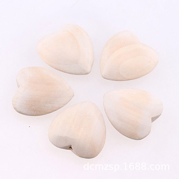 Chinese Cherry Wood Beads, Flat, Heart, BurlyWood, 20x20mm, Hole: 2mm