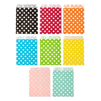 80Pcs 8 Colors Eco-Friendly Kraft Paper Bags, Gift Bags, Shopping Bags, Rectangle, Mixed Color, 18x13x0.02cm, 10pcs/color