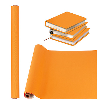 1 Sheet Silk Cloth Fabric, Paper Back, for Book Binding, with 1Pc Kraft Cardboard Mailing Tubes and 1Pc Kraft Paper Handmade Soap Wrap Bands, Orange, 43x120x0.03cm