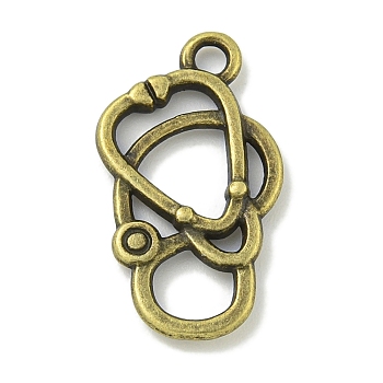 Tibetan Style Alloy Pendants, Lead Free & Cadmium Free, Stethoscope, Antique Bronze, 22.5x12.5x2.5mm, Hole: 2mm