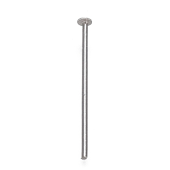 304 Stainless Steel Flat Head Pins, Stainless Steel Color, 18x0.7mm(21 Gauge), Head: 1.7mm