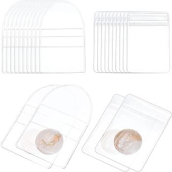 Olycraft 100Pcs 2 Style PVC Transparent Plastic Bags, None Pattern, Clear, 7.1~8.6x5~5.6x0.08~0.15cm, 50pcs/style