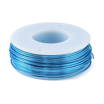 Round Aluminum Wire, Dodger Blue, 18 Gauge, 1mm, about 23m/roll