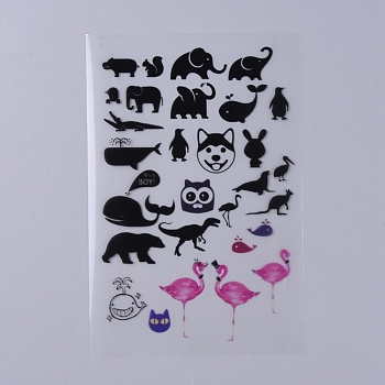 Filler Stickers(No Adhesive on the back), for UV Resin, Epoxy Resin Jewelry Craft Making, Animal Pattern, 150x100x0.1mm