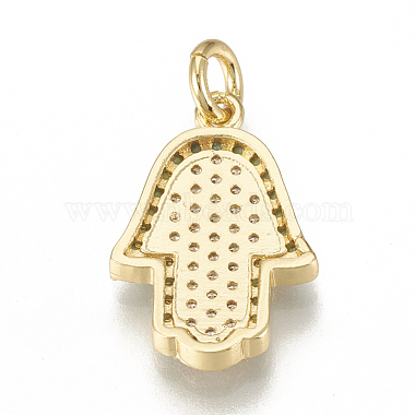 Pendentifs avec zircon cubiques à micro-pavés en laiton(ZIRC-Q015-046G)-2