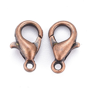 Red Copper Tone Zinc Alloy Lobster Claw Clasps(X-E103-NFR)-3