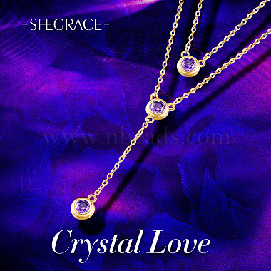 SHEGRACE 925 Sterling Silver Two-Tiered Necklaces(JN700C)-5