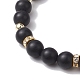 bracelets extensibles en perles d'agate noire naturelle givrée (teinte et chauffée)(BJEW-JB10565)-4