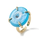 Lampwork Evil Eye Open Cuff Ring(RJEW-C051-01G-03)-1