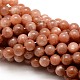 Grade AAA Natural Gemstone Sunstone Round Beads Strands(G-E251-34-12mm)-1