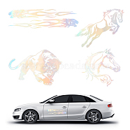 4 Sheets 4 Styles Reflective PET Waterproof Car Stickers, Self-Adhesive Laser Decals, for Vehicle Decoration, Mixed Patterns, 143~228x67~201x0.1mm, Sticker: 141~222x30~200mm, 1 sheet/style(STIC-FH0001-03)