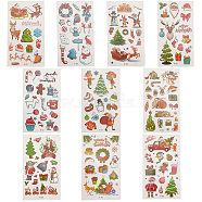 Christmas Theme Pattern Removable Temporary Water Proof Tattoos Paper Stickers, Christmas Themed Pattern, 12x6.9x0.01cm, 10 style. 1pc/style. 10pcs/set(AJEW-WH0347-01)