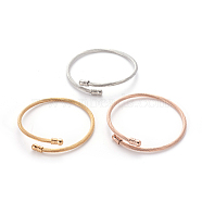 304 Stainless Steel Torque Bangle Sets, Cuff Bangle Sets, Mixed Color, 2-1/4 inch(5.6cm), 3pcs/set(BJEW-L642-10)