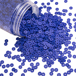 Handmade Polymer Clay Beads, Disc/Flat Round, Heishi Beads, Medium Blue, 6x1mm, Hole: 2mm, about 3040~3200pcs/box(CLAY-PH0001-25D)