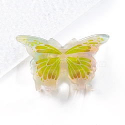 Butterfly PVC Plastic Claw Hair Clips, for Women Girls, Yellow Green, 61x73x45mm(PW-WG74802-02)