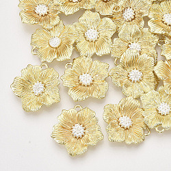 Alloy Pendants, Flower, Light Gold, 26x25x5mm, Hole: 2mm(X-PALLOY-S121-201)
