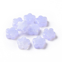 Opaque Acrylic Beads, Glitter Beads, Flower, Lilac, 14.5x15x6.5mm, Hole: 2mm, 496pcs/500g(OACR-E014-13H)