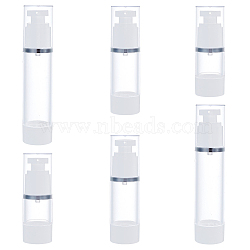 6Pcs 3 Style Empty Plastic Press Pump, Nail Polish Remover Clean Liquid Water Storage Bottle, White, 9.5~14.8cm, capacity: 15ml~50ml, 2pcs/style(MRMJ-BC0003-30)