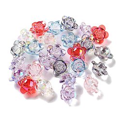 Transparent Acrylic Beads, Flower, Flower, 17.5x12mm, Hole: 2mm(MACR-K356-09)