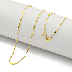 925 Sterling Silver Cable Chain Necklaces, Real 18K Gold Plated, 18.19 inch(46.2cm)(NJEW-C052-12G)