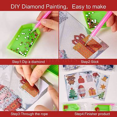 2 juego de 2 kits de pegatinas de pintura de diamante diy con tema navideño de estilo para niños(DIY-SZ0003-43)-5